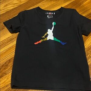 Jordan Kids Black Tee with Multicolor Jumpman